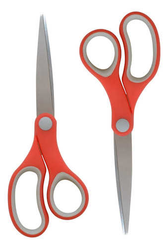 Tijeras Escolares Multiusos 18 Cm Rojo Gris Paquete De 2