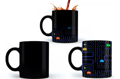 Taza Mágica De Cerámica Pacman Retro Exclusiva Premium