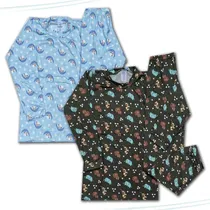 Comprar Kit 2 Pijamas Comprido Infantil Inverno Frio Menino Menina