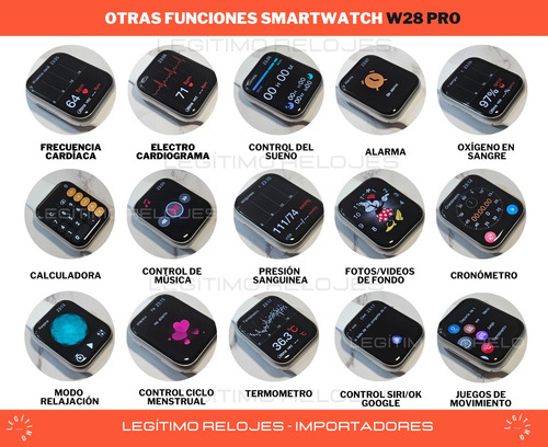 Imagen 9 de 10 de Reloj Inteligente Smartwatch W28 Pro Tope Gama Android Ios