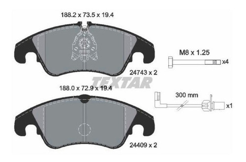 Pastilhas De Freio Diant. Audi A4 3.2 Sedan 2007-2013 B8