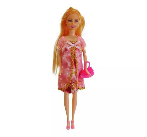 Boneca Gravida Estilo Barbie Andador Carrinho Bonequinha morena
