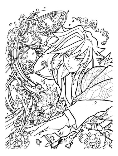 Livro Para Colorir Kimetsu No Yaiba 90 Folhas