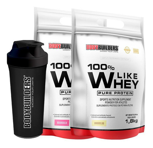 Kit 2x 100% Like Whey 1.8kg + Coqueteleira