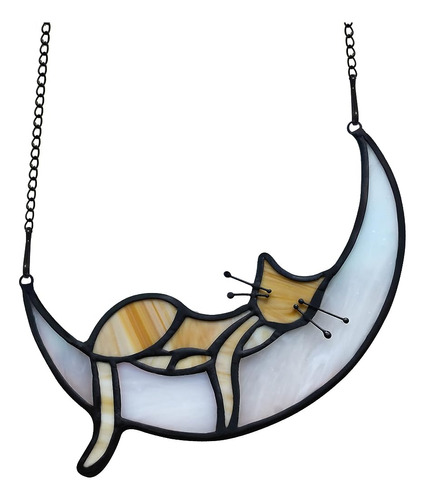 ~? Boxcasa Orange Cat Decor,tabby Cat Suncatchers Decor Para