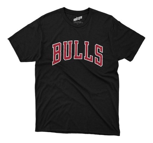 Remera Basket Nba Chicago Bulls Negra Logo Bulls