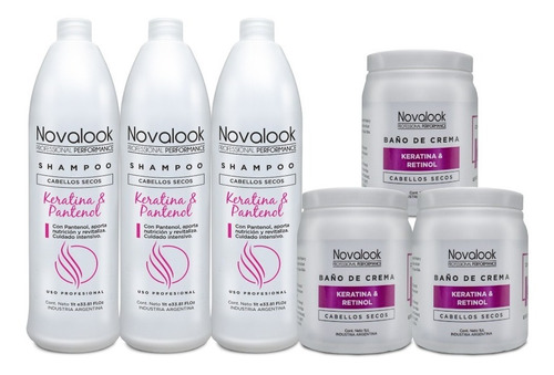 Shampoo Baño D Crema Novalook X6 Keratina Retinol Kit Grande