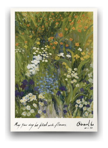 Póster Papel Fotográfico Arte Floral Hierva Pasto Sala 40x80