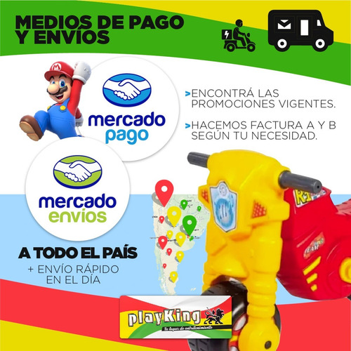 Imagen 5 de 8 de Moto Para Niños Rondi - R1 Team Rojo - Pata Pata - Playking