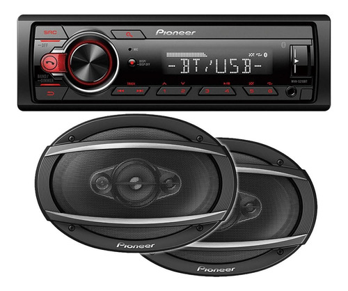 Combo Estereo Pioneer 215 Bluetooth Usb + Parlantes 6x9 450w