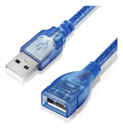 Extensión De 3 Metros Usb Macho-hembra Pc Laptop Impresora Azul