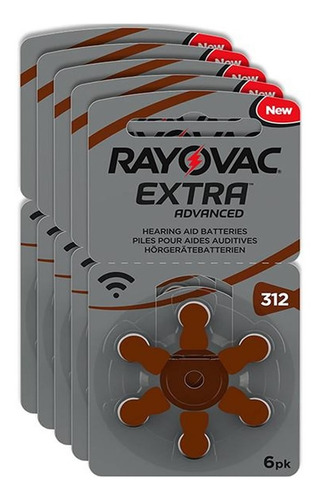 30 Pilas Audifono Rayovac Extra Advanced Nro 312 Pr41 1,45v