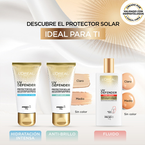 Crema Facial Loreal Protectora Fps50+ Sin Color Anti Brillo