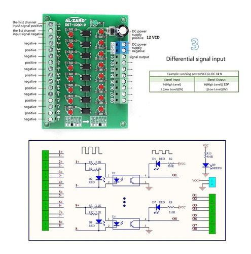 Modulo Optoacoplador 5v A 12v Pnp 8 Canales Aislamiento
