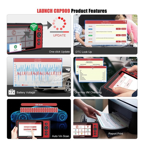 Imagen 4 de 9 de Escaner Automotriz Launch Crp909x 15 Funciones Crp909 Obd2