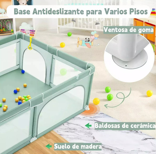 Yeelusso Corralito Plegable Para Bebe Accesorios Corrales De Juegos Verde
