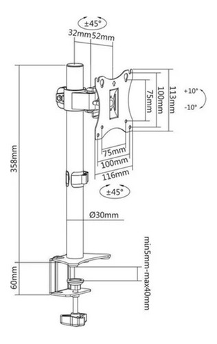 Imagen 10 de 10 de Soporte Monitor Tv De Mesa Articulado Ergonomico Premium