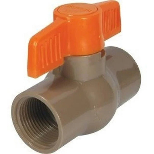 Registro Esfera Pvc Marron De Rosca Acqua Flux 1/2 Higiban