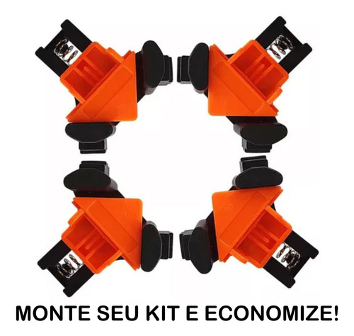Kit 4 Braçadeira Sargento Angular 90º Marceneiro