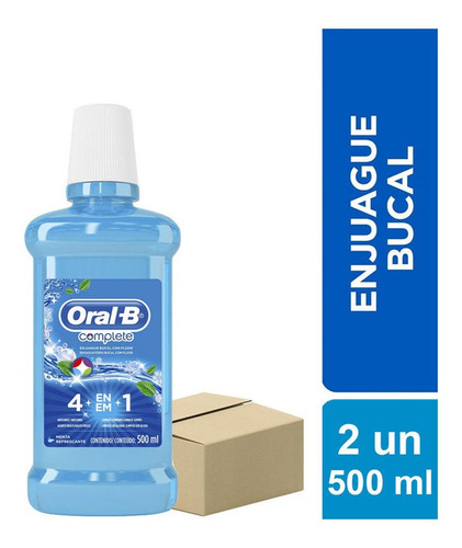 Enjuague Bucal Oral B Complete 4en1 Menta 2 Un X 500 Ml