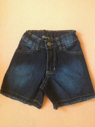 Short Jean Azul Gastado Desflecado Para Nena