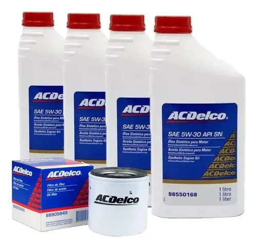 Kit Troca De Óleo 5w30 Sintético E Filtro Chevrolet Acdelco Menor preço em Kit Troca De Óleo 5w30 Sintético E Filtro Chevrolet Acdelco
