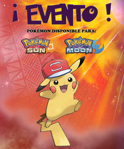 Imagen 1 de 7 de Pikachu Gorra De Ash / Alola - Evento - Pokémon Sol Luna 3ds