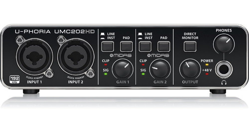 Interface De Audio Behringer Umc202hd U-phoria Usb 2canales 