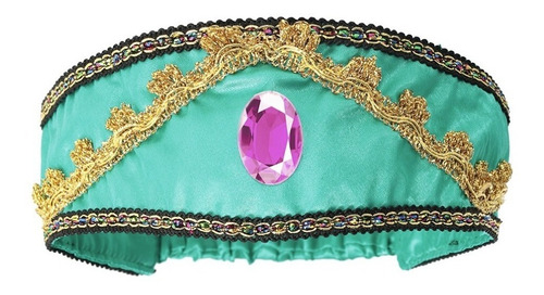 Imagem 3 de 5 de Tiara Princesa Miçanga Verde Tiffany Festa Infantil Carnaval