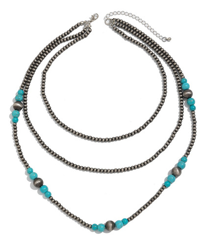 Collar Vintage De Perlas De Plástico Con Cadena De Clavícula