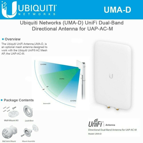 Antena Direccional Ubiquiti Unifi Uma-d Dualband 15dbi Mesh