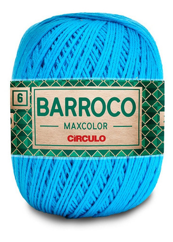 Barbante Barroco Maxcolor 6 Fios 400gr Linha Crochê Colorida Cor Turquesa