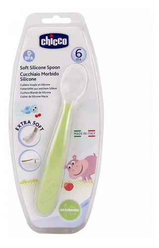 Imagen 2 de 2 de Chicco Cuchara De Silicón, Color Verde