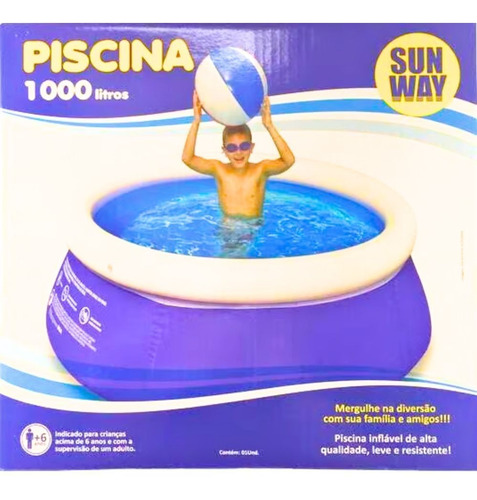 Piscina Inflável redonda Sun Way ELP01001 de 168cm x 51cm 1000L azul caixa