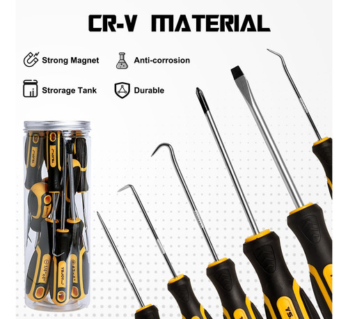 Ysjoytool Juego De Destornilladores Magnéticos De 14 Piezas,