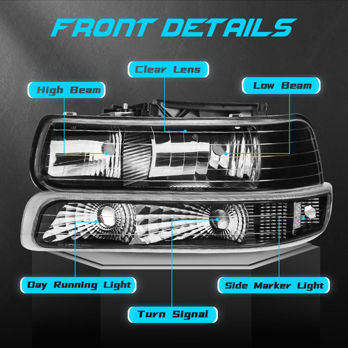 Conjunto De Faros Delanteros Kuiperauto Compatible Con Chevr