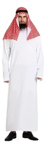 Disfraz De Jeque Árabe Para Hombre - Traje Completo Con Túnica, Turbante, Gafas, Anillos Y Collar, Ideal Para Fiestas Y Cosplay