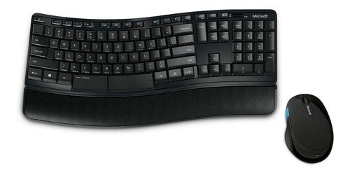 Kit de teclado y mouse inalámbrico Microsoft Sculpt Comfort Español de color negro