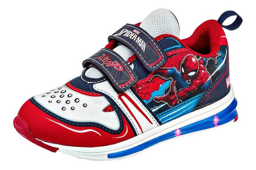 Tenis Spider-man Con Luces Tci 2972 Rojo Mt. 112-854