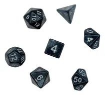 Comprar Set De 7 Dados Juegos De Rol - Onix Marmoleado Con Glitter