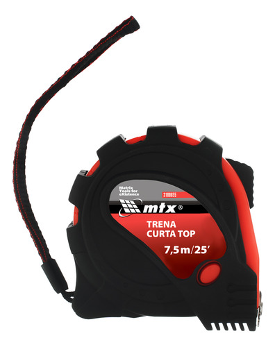 Trena Curta 7,5m 25mm Fita Metal Com Gancho Magnetico Mtx