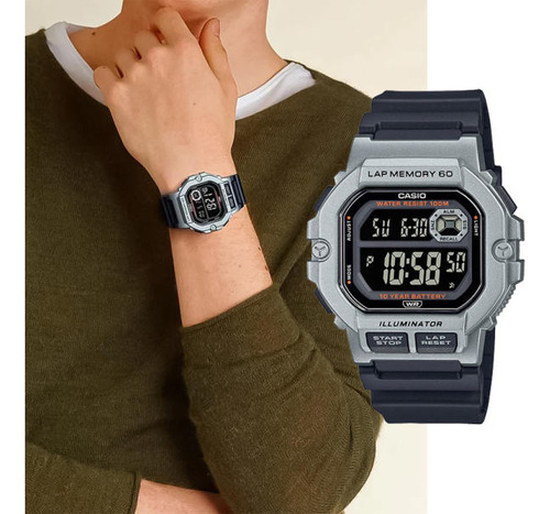 Reloj Casio Digital (ws-1400h-1bvdf)luz / Alarma/ Memoria Wr