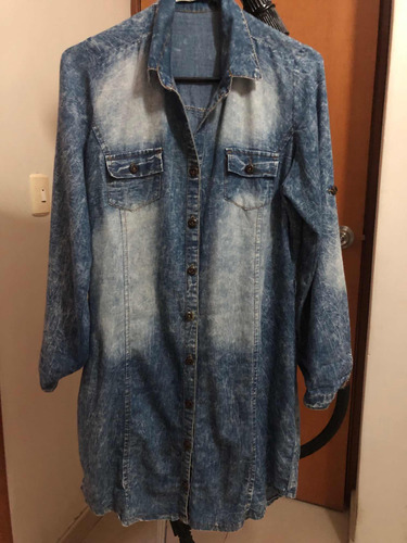 Vestido Jeans Manga Larga Talla L