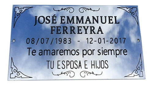 Imagen 3 de 7 de Placa Recordatoria 25x20 + Cruz Con Cristo. Para Cementerio