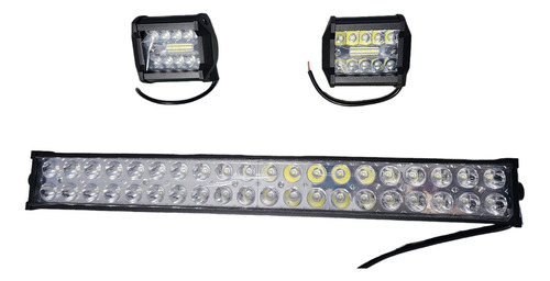 Barra 40 Led 120w + Faros Auxiliares 60w Tractor Agro 4x4