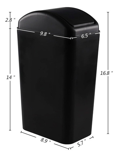 Morcte Cubo De Basura De Plástico Con Tapa Giratoria, Cubo D