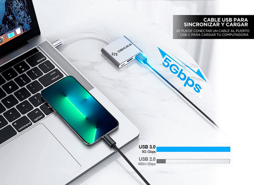 Imagen 7 de 7 de Adaptador Usb C Hdmi Hub Para Macbook Pro Usb 3.0 Usb C Dehuka