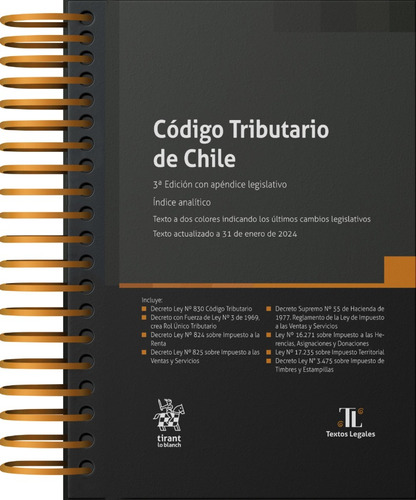 Código Tributario De Chile 3° Edición 2024 Anillado 