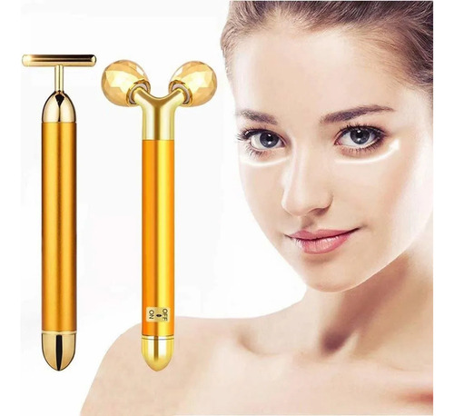 // Rodillo Masajeador Facial Eléctrico Rodillo Facial Dorado