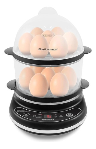 Elite Egg Cooker Egc314cb - 6 Programas, 2 Niveles, 0.41 L